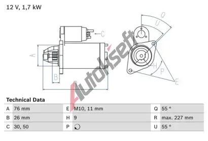 BOSCH Startr BO 0986022010, 0 986 022 010