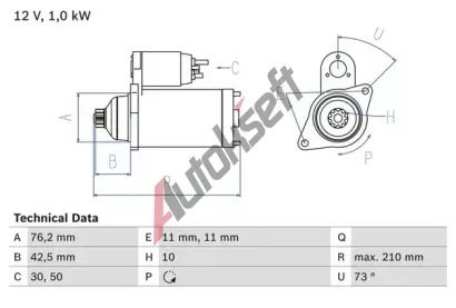 BOSCH Startr BO 0986022290, 0 986 022 290
