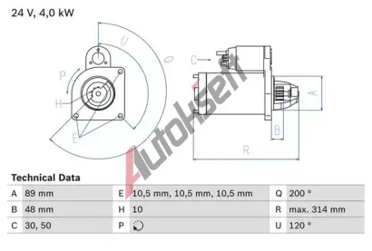 BOSCH Startr BO 0986022400, 0 986 022 400