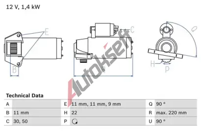 BOSCH Startr BO 0986022561, 0 986 022 561