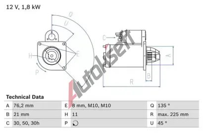 BOSCH Startr BO 0986022581, 0 986 022 581