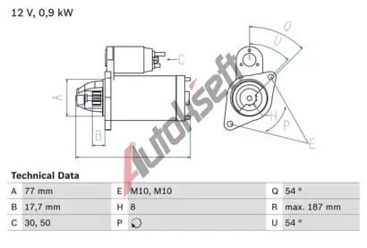 BOSCH Startr BO 0986022591, 0 986 022 591