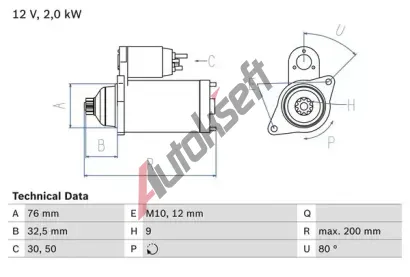 BOSCH Startr BO 0986022621, 0 986 022 621