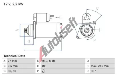 BOSCH Startr BO 0986022700, 0 986 022 700