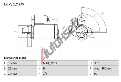 BOSCH Startr BO 0986022710, 0 986 022 710