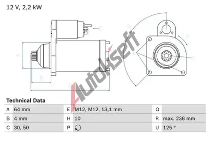 BOSCH Startr BO 0986022770, 0 986 022 770