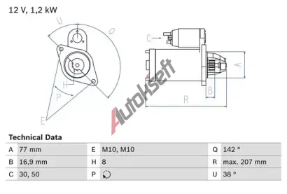 BOSCH Startér BO 0986022780, 0 986 022 780 BOSCH Startér BO 0986022780, 0 986 022 780