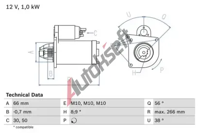 BOSCH Startr BO 0986022830, 0 986 022 830