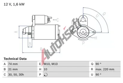 BOSCH Startr BO 0986022930, 0 986 022 930