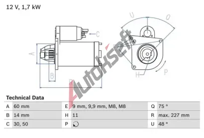 BOSCH Startr BO 0986023050, 0 986 023 050