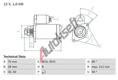BOSCH Startér BO 0986023230, 0 986 023 230 BOSCH Startér BO 0986023230, 0 986 023 230