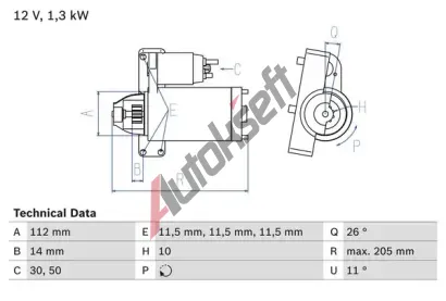 BOSCH Startr BO 0986023480, 0 986 023 480