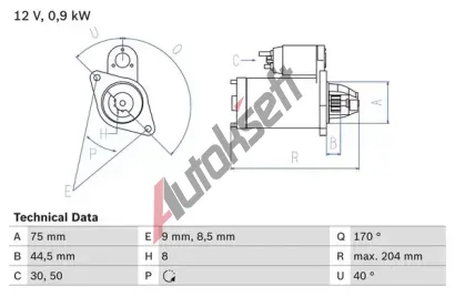 BOSCH Startr BO 0986023520, 0 986 023 520