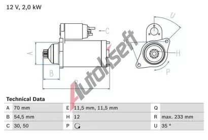 BOSCH Startr BO 0986023540, 0 986 023 540