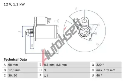 BOSCH Startr BO 0986023660, 0 986 023 660