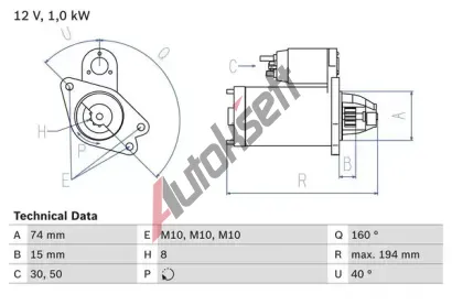 BOSCH Startr BO 0986023920, 0 986 023 920