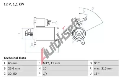 BOSCH Startr BO 0986024010, 0 986 024 010