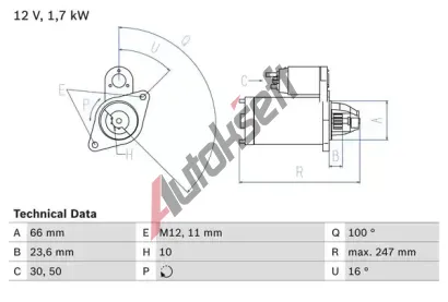 BOSCH Startr BO 0986024030, 0 986 024 030