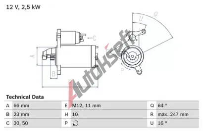 BOSCH Startr BO 0986024040, 0 986 024 040