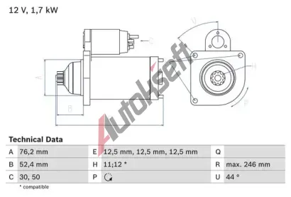 BOSCH Startr BO 0986024100, 0 986 024 100