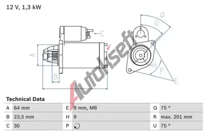 BOSCH Startr BO 0986024200, 0 986 024 200