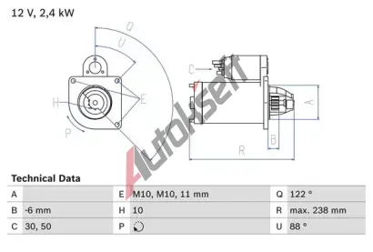 BOSCH Startr BO 0986024220, 0 986 024 220