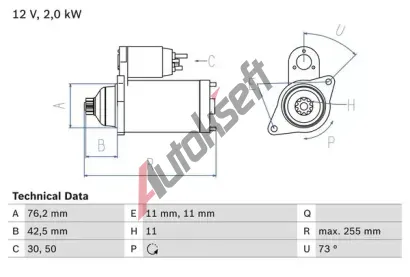 BOSCH Startr BO 0986024360, 0 986 024 360