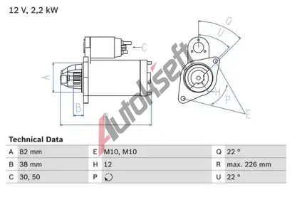BOSCH Startr BO 0986024380, 0 986 024 380