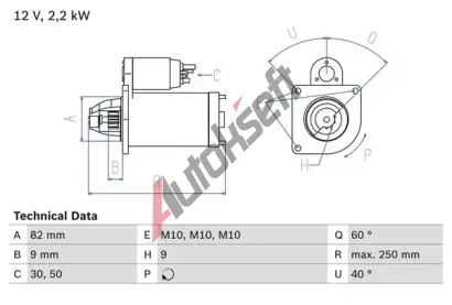 BOSCH Startr BO 0986024390, 0 986 024 390