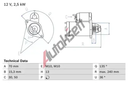 BOSCH Startr BO 0986024590, 0 986 024 590