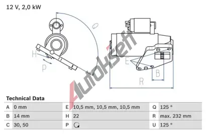 BOSCH Startr BO 0986024710, 0 986 024 710