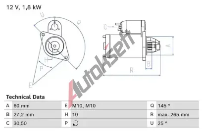 BOSCH Startr BO 0986024820, 0 986 024 820