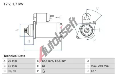 BOSCH Startr BO 0986025150, 0 986 025 150