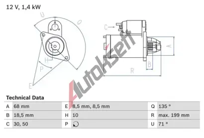 BOSCH Startr BO 0986025210, 0 986 025 210