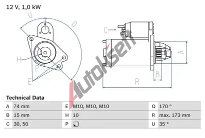 BOSCH Startr BO 0986025290, 0 986 025 290
