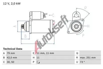 BOSCH Startr BO 0986025350, 0 986 025 350