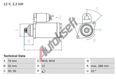 BOSCH Startr BO 0986025540, 0 986 025 540