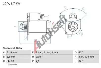 BOSCH Startr BO 0986025660, 0 986 025 660