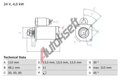 BOSCH Startr BO 0986025890, 0 986 025 890