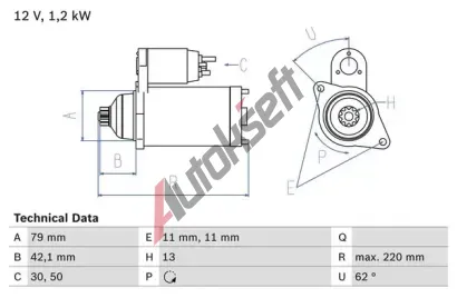 BOSCH Startér BO 0986026150, 0 986 026 150 BOSCH Startér BO 0986026150, 0 986 026 150