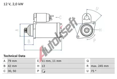 BOSCH Startr BO 0986026160, 0 986 026 160