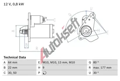 BOSCH Startr BO 0986026250, 0 986 026 250