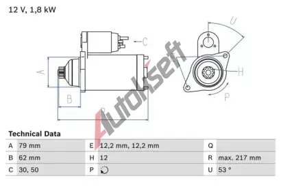 BOSCH Startr BO 0986026330, 0 986 026 330
