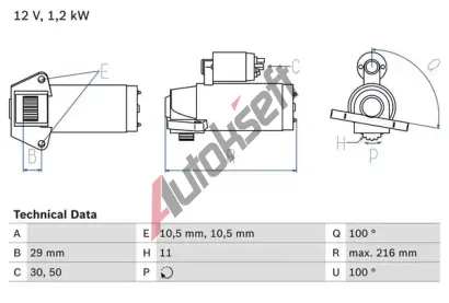 BOSCH Startr BO 0986028010, 0 986 028 010