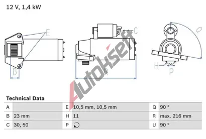 BOSCH Startr BO 0986029080, 0 986 029 080
