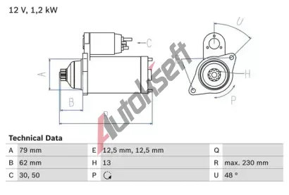 BOSCH Startr BO 0986029120, 0 986 029 120