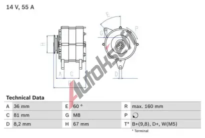 BOSCH Alterntor BO 0986030760, 0 986 030 760