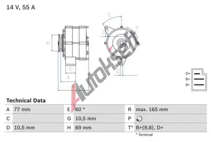 BOSCH Alterntor BO 0986031400, 0 986 031 400