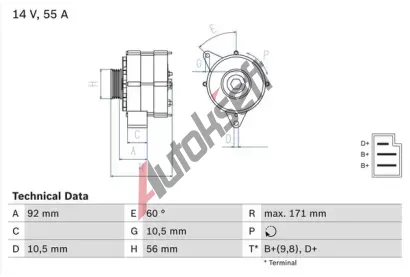 BOSCH Alterntor BO 0986033740, 0 986 033 740