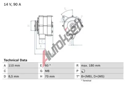 BOSCH Alterntor BO 0986034150, 0 986 034 150